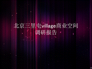 三里屯village调研报告.ppt