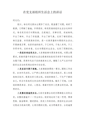 在党支部组织生活会上的讲话.docx