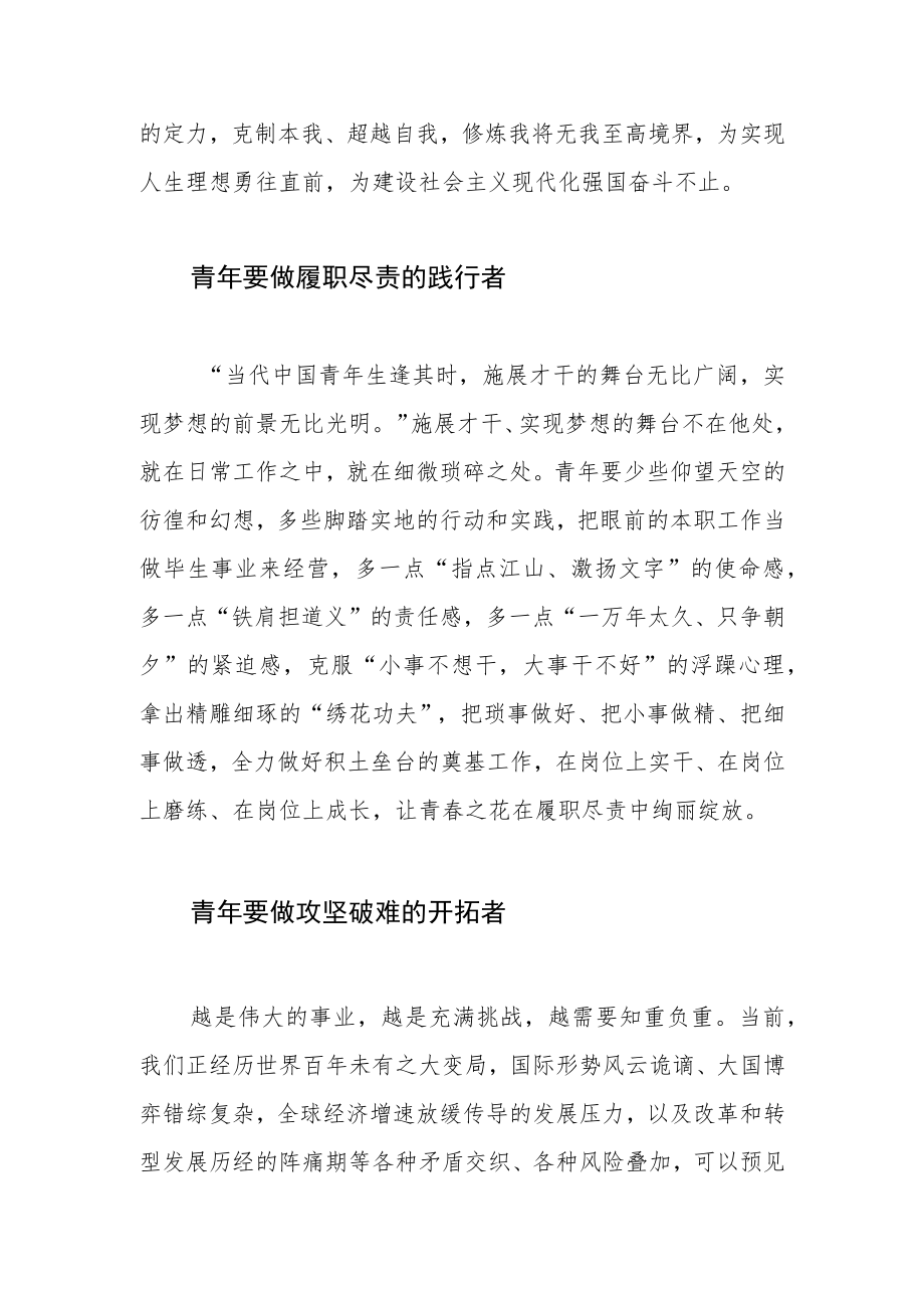 【青年干部学习党的二十大精神体会文章】接力新时代 青年当有为.docx_第2页