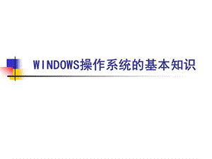 WINDOWS操作系统的基本知识.ppt