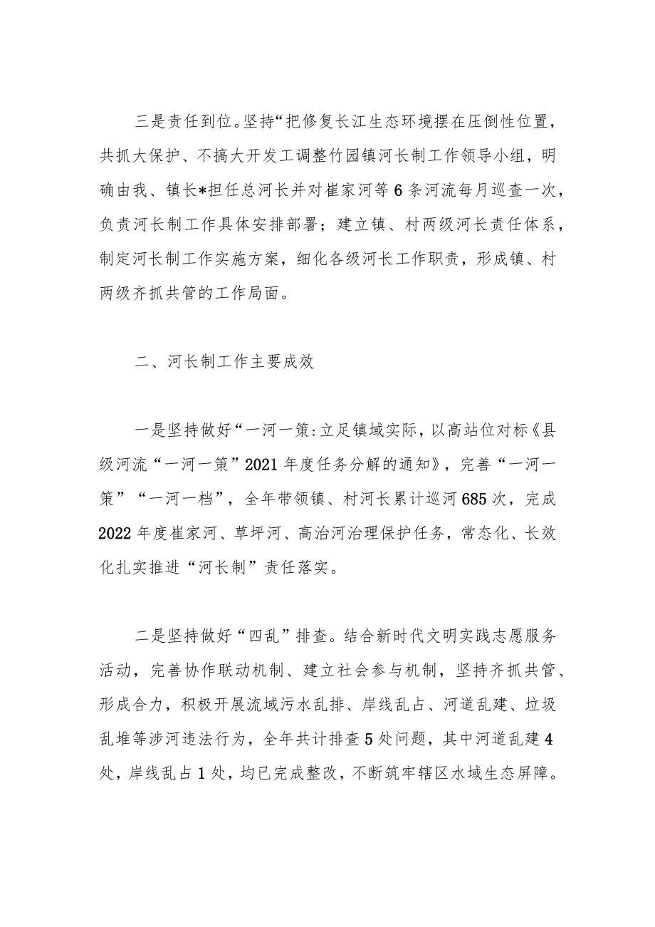 202X年镇党委书记河长制工作履职情况述职报告.docx_第2页