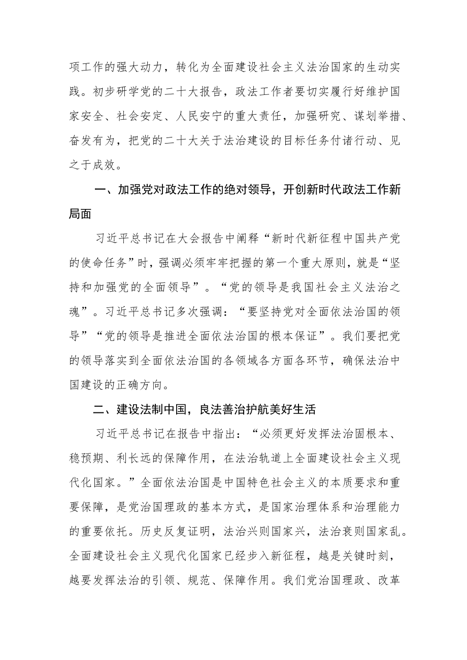 政法干部学习党的二十大精神研讨交流发言.docx_第2页