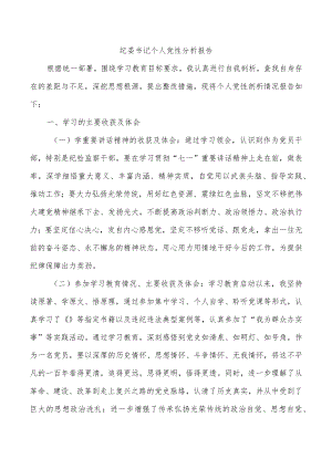 纪委书记个人党性分析报告.docx