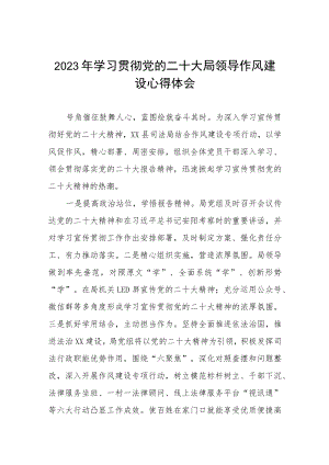 学习贯彻党的二十大精神局领导干部谈作风建设心得感悟6篇.docx