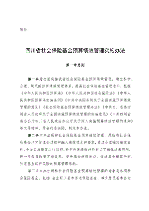 四川省社会保险基金预算绩效管理实施办法.docx