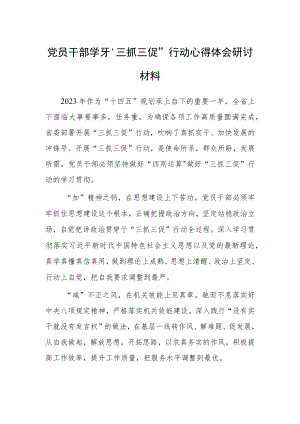 党员干部学习“三抓三促”行动心得体会研讨材料.docx