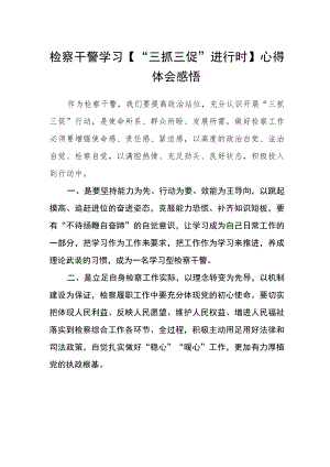 检察干警学习【“三抓三促”进行时】心得体会感悟范文.docx