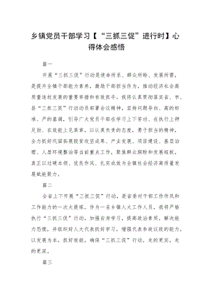 乡镇党员干部学习【“三抓三促”进行时】心得体会感悟7篇.docx