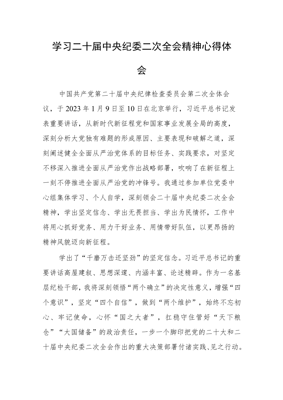 【共5篇】纪委书记学习二十届中纪委二次全会上的重要讲话精神暨专题片《永远吹冲锋号》心得体会研讨材料.docx_第1页