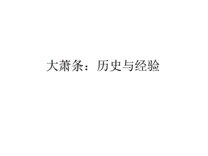 大萧条：历史与经验.ppt