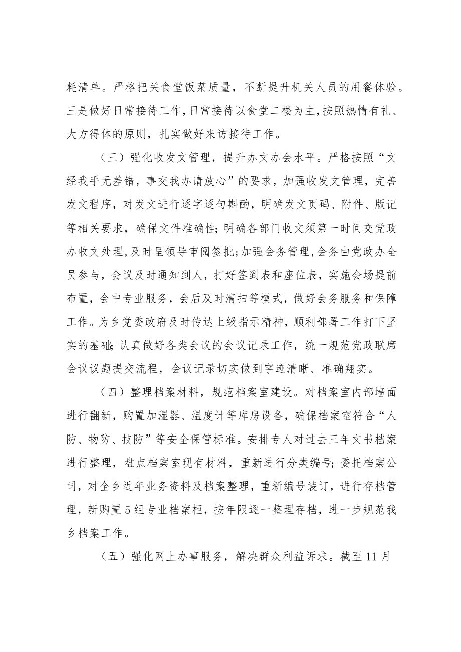 XX乡党政办工作总结.docx_第2页