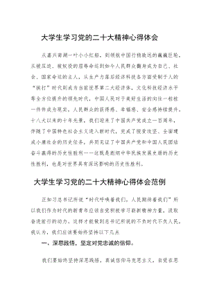 大学生学习党的二十大精神心得体会范文【集合三篇】.docx