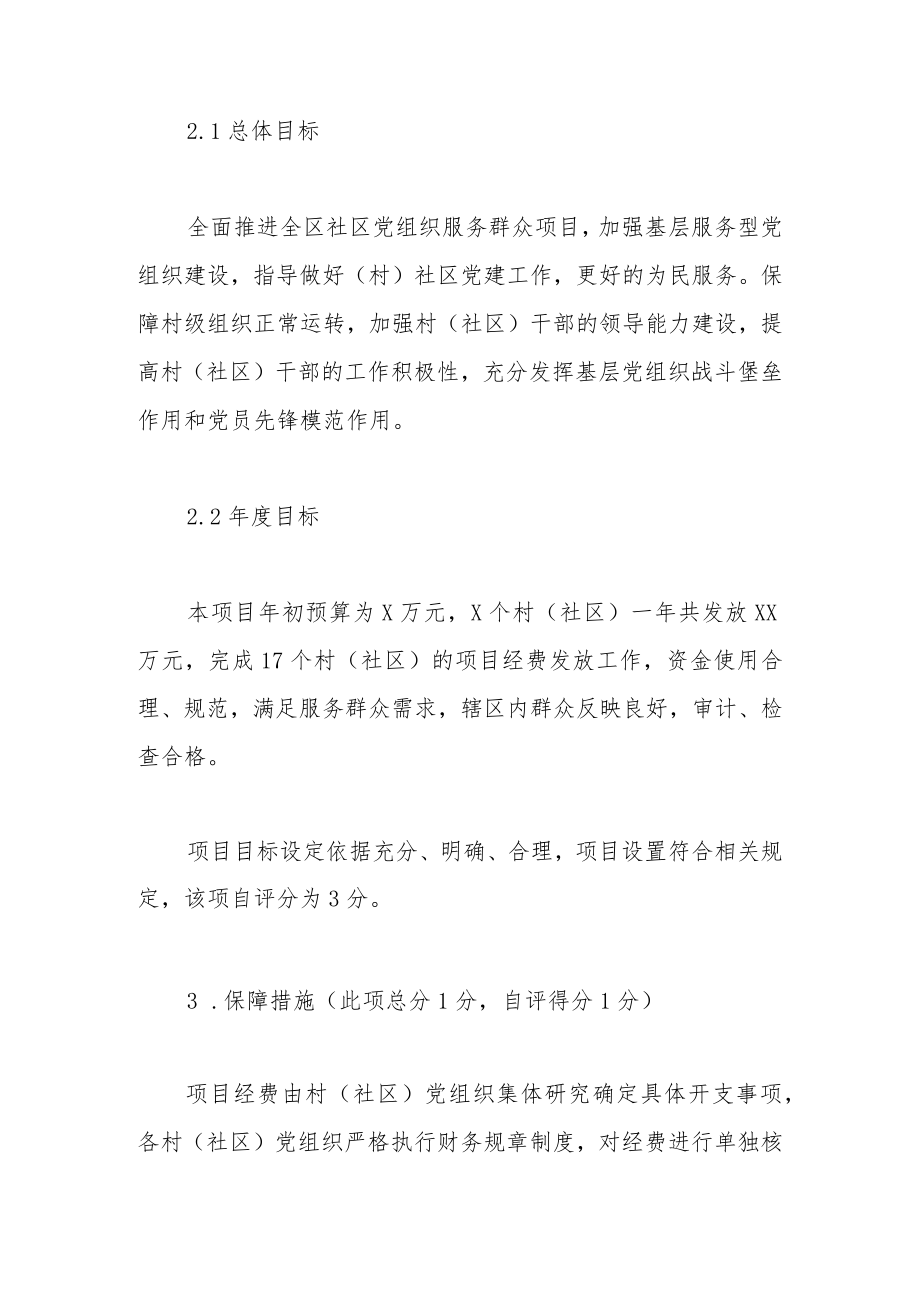 村（社区）党组织服务群众专项经费项目支出绩效自评报告.docx_第3页