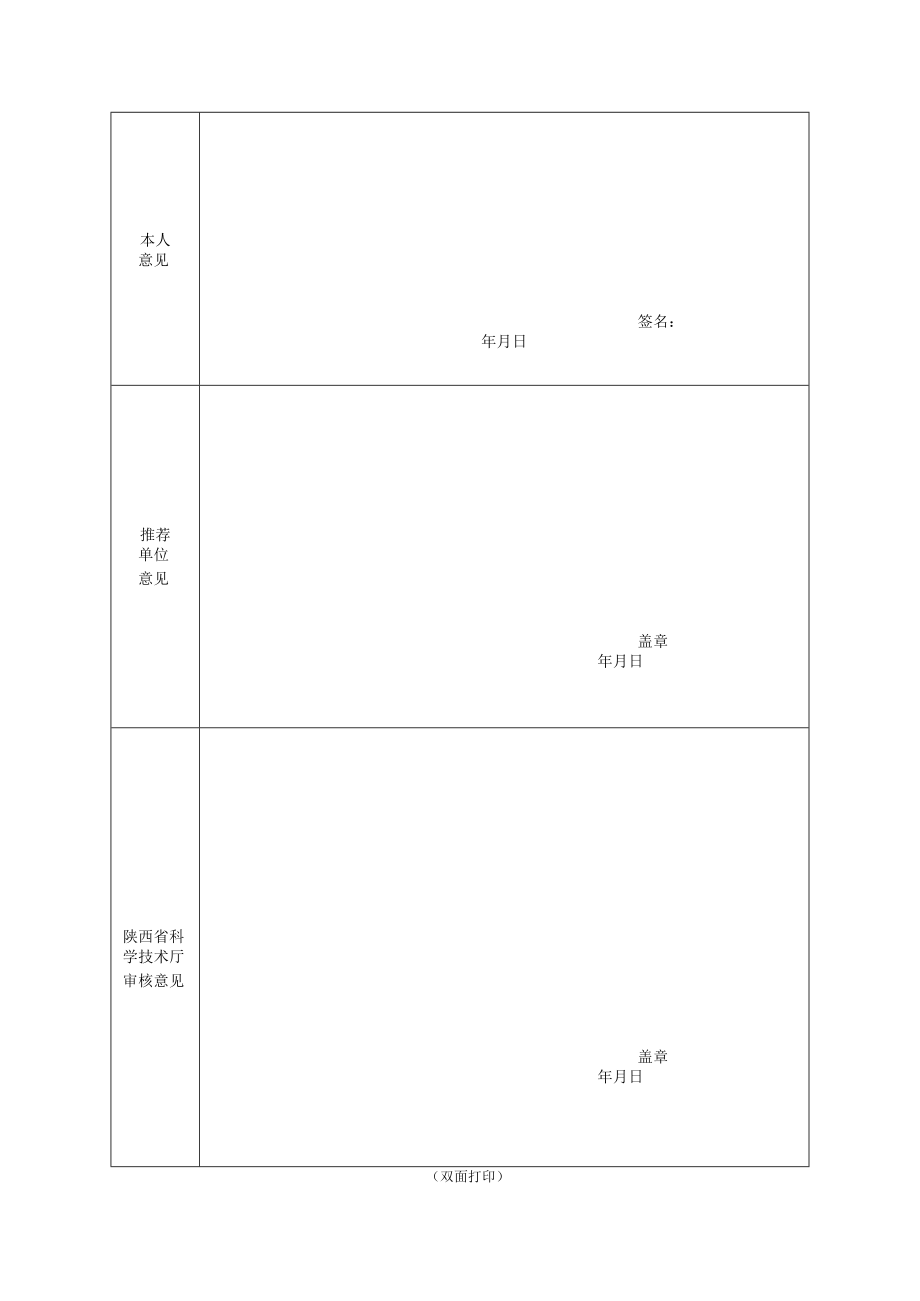 陕西省技术转移转化领域高级职称评审委员会专家库人选推荐表.docx_第2页