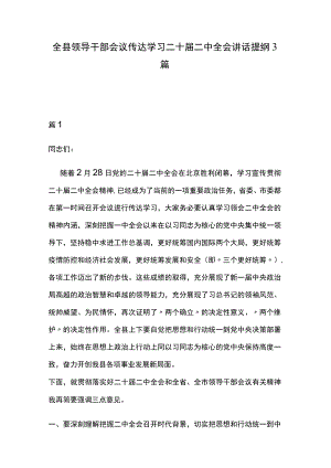 全县领导干部会议传达学习二十届二中全会讲话提纲3.docx