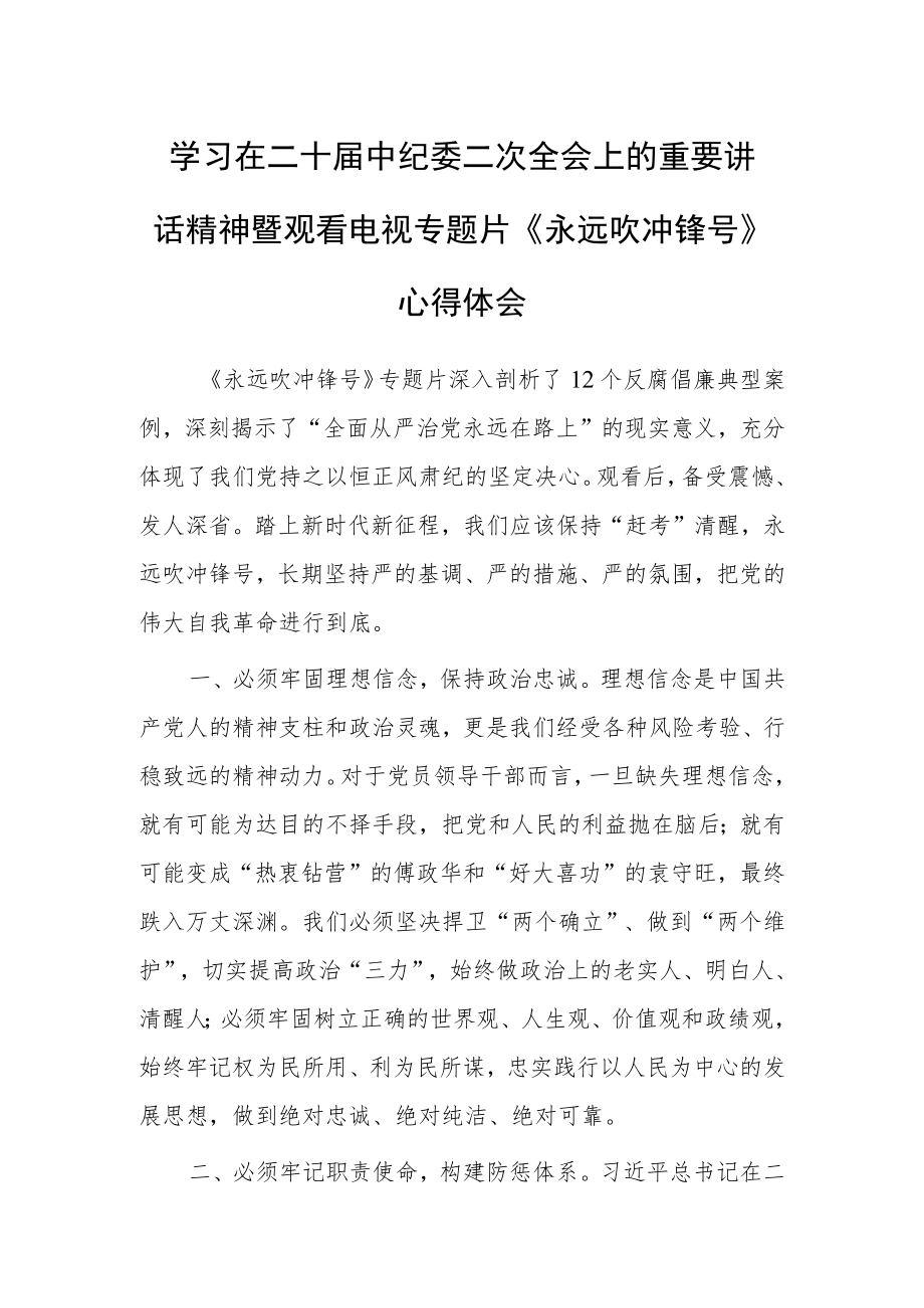 （共3篇）年轻干部学习贯彻学习二十届中纪委二次全会上的重要讲话精神心得感想.docx_第1页