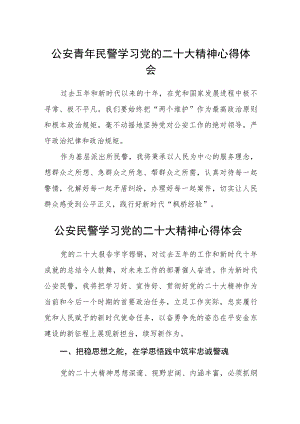 公安青年民警学习党的二十大精神心得体会三篇合集.docx