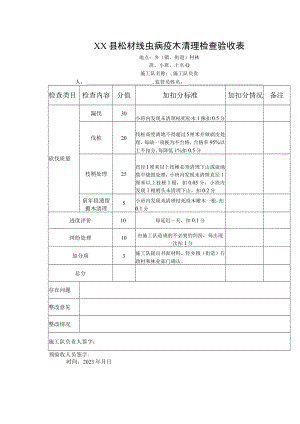 XX县松材线虫病疫木清理检查验收表.docx