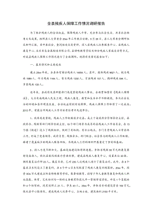 全县残疾人保障工作情况调研报告.docx