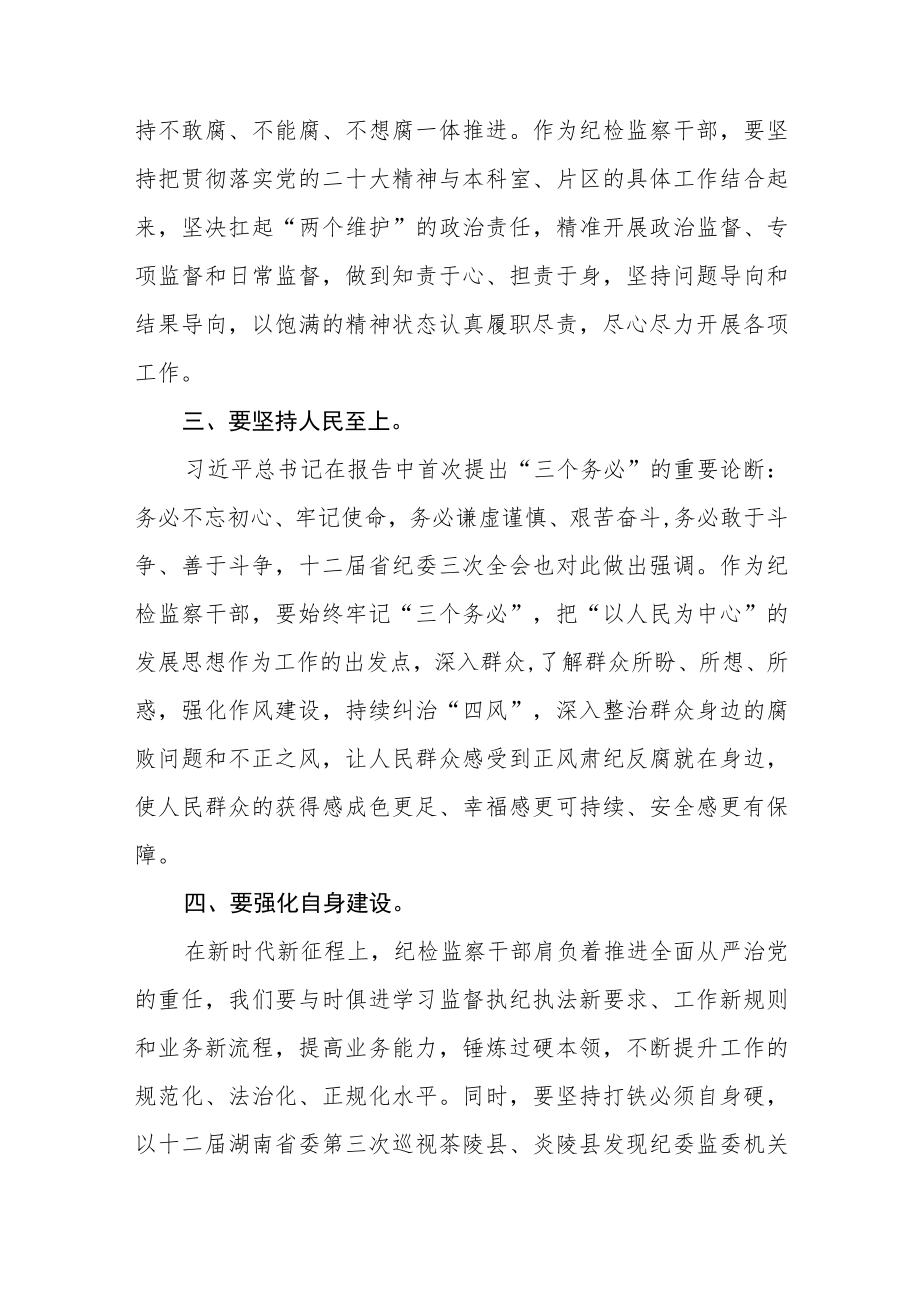 纪委监委干部学习党的二十大心得体会三篇通用范文.docx_第2页