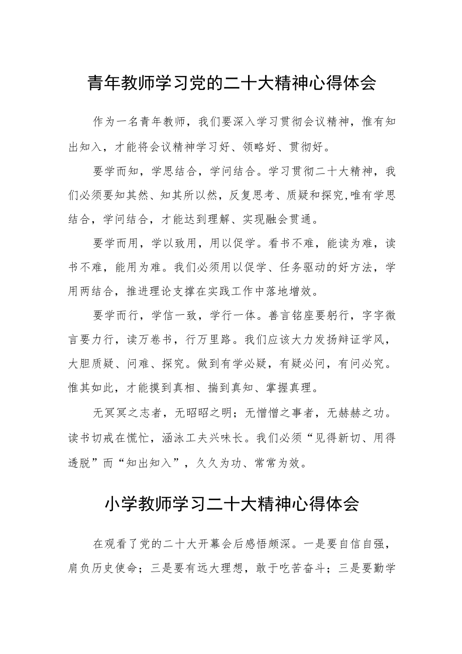 青年教师学习党的二十大精神心得体会范文3篇精选.docx_第1页