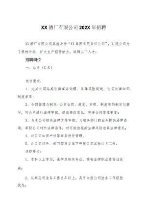 XX酒厂有限公司202X年招聘.docx