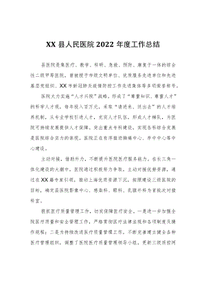 XX县人民医院2022年度工作总结.docx