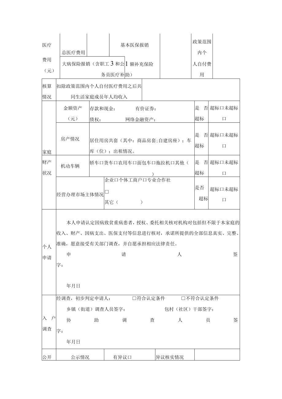 因病致贫重病患者申请审核确认表（样表）.docx_第3页