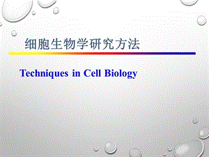 细胞生物学3.细胞生物学研究方法.ppt