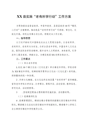 XX县实施“老有所学行动”工作方案.docx