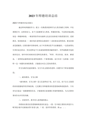 2023年师德培训总结.docx