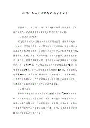 新时代人力资源服务业高质量发展行动方案.docx