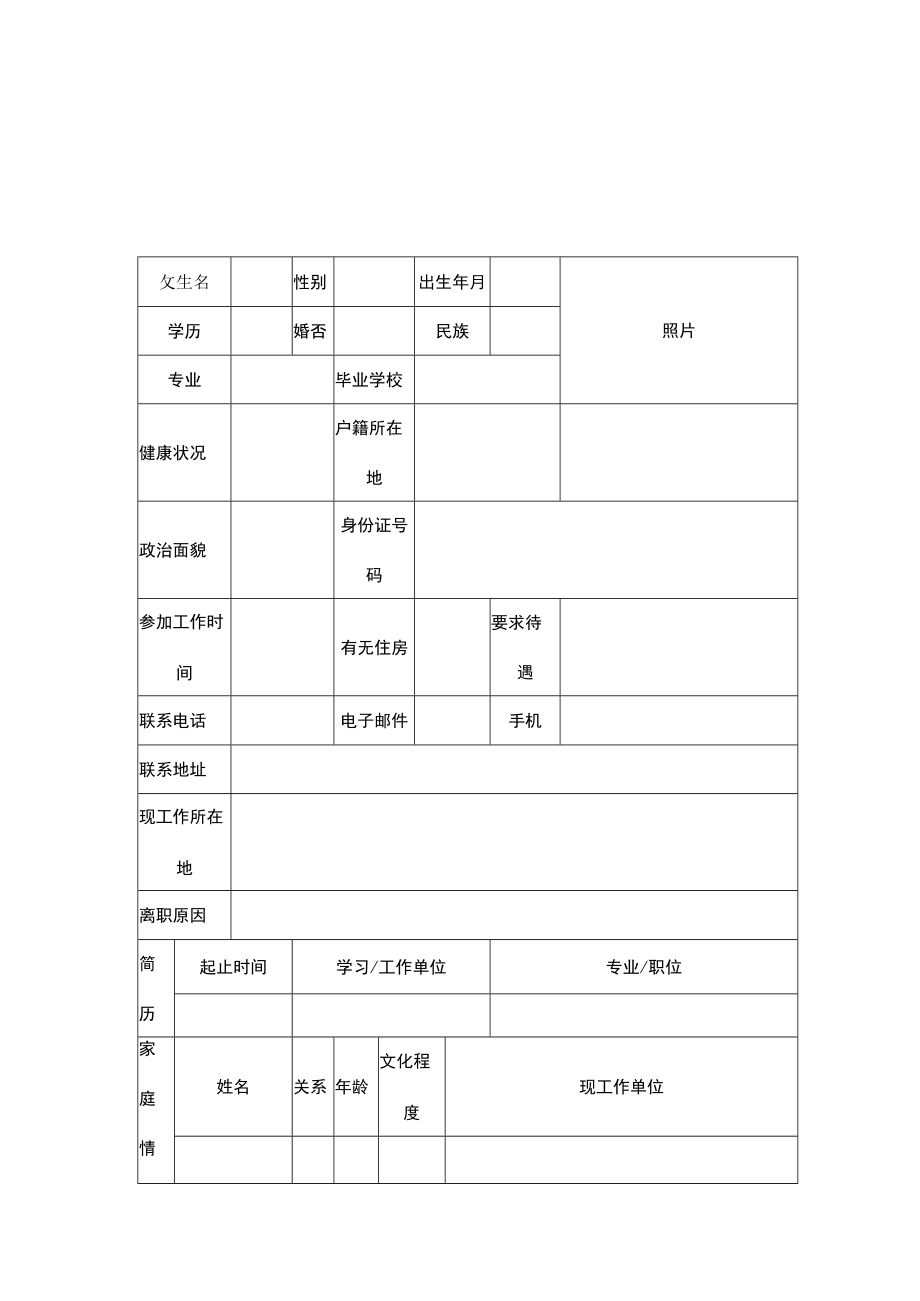 员工面试人事登记表.docx_第2页