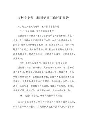 乡村党支部书记抓党建工作述职报告.docx