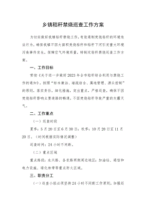 乡镇秸秆禁烧巡查工作方案.docx