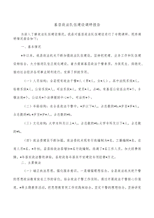 基层政法队伍建设调研报告.docx