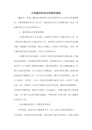 公司意识形态分析研判报告.docx