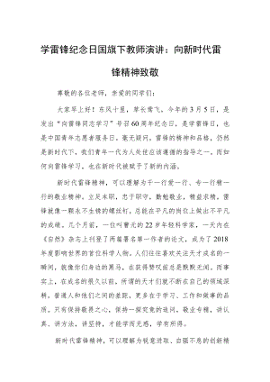 学雷锋纪念日国旗下教师演讲：向新时代雷锋精神致敬.docx