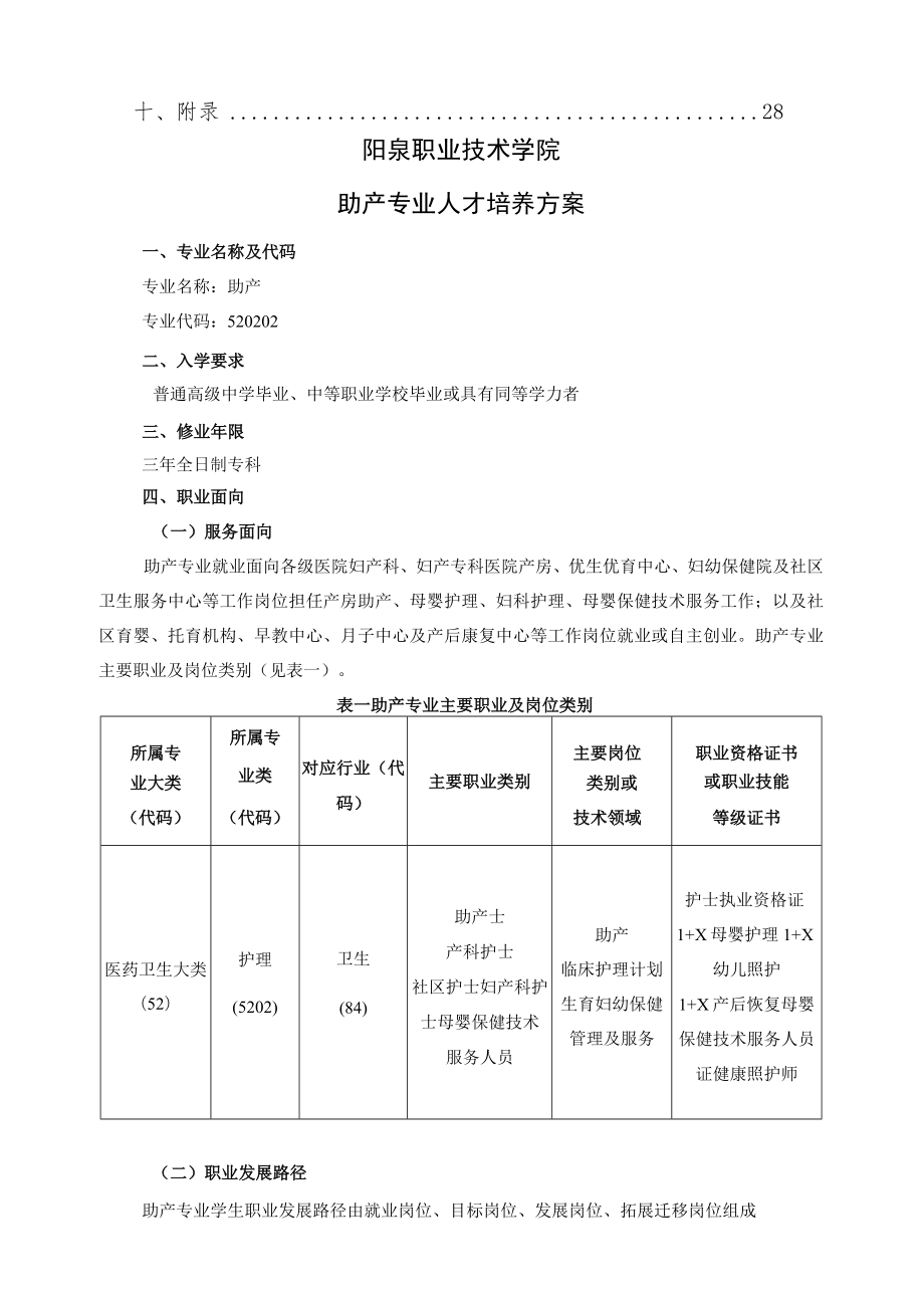 阳泉职业技术学院助产专业人才培养方案二O二二年六月.docx_第3页