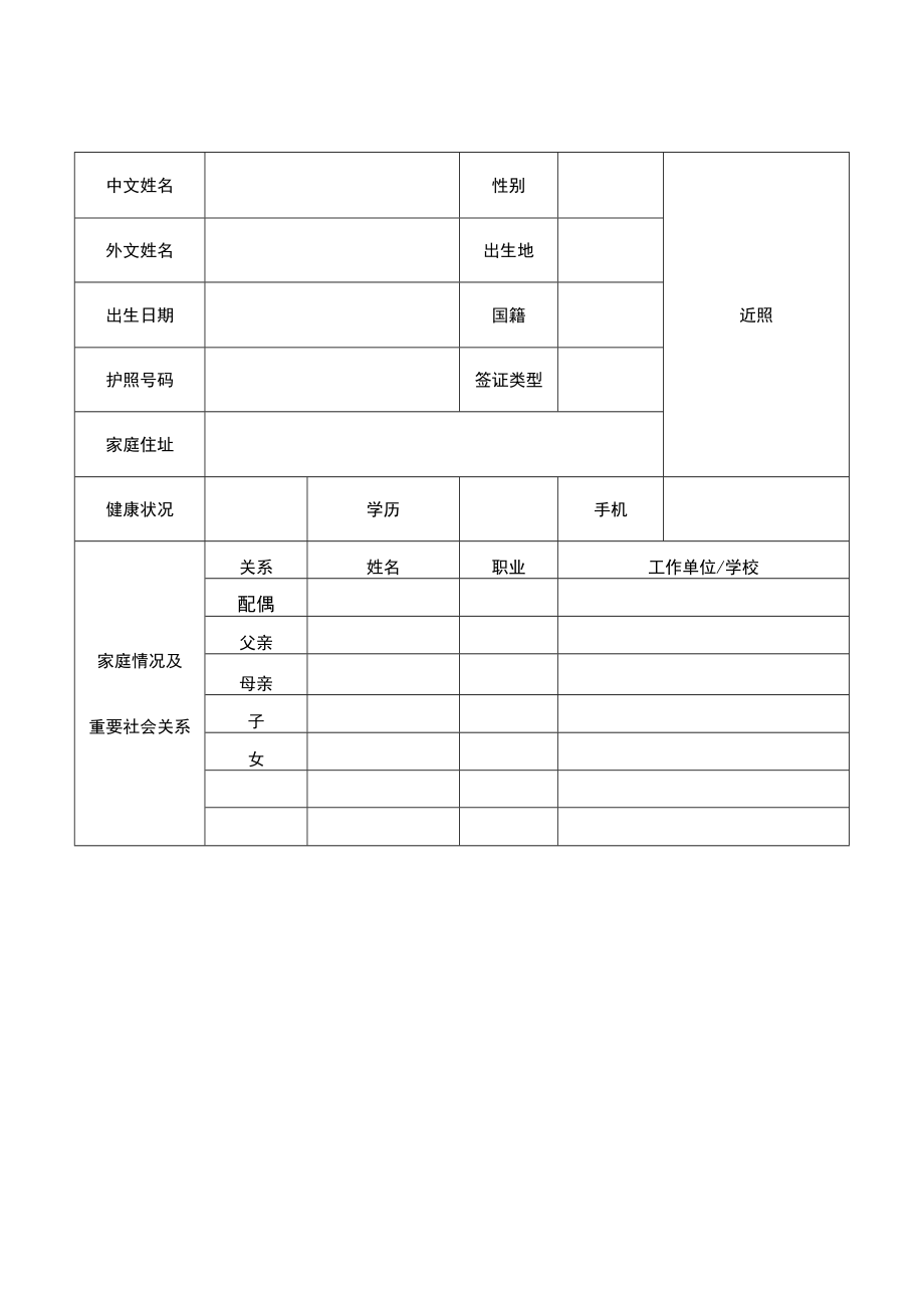 近照中国驻奥克兰总领馆文职雇员应聘申请表.docx_第1页