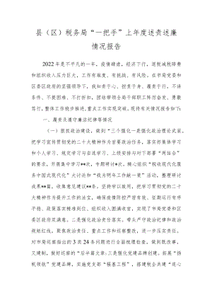 县（区）税务局“一把手”上年度述责述廉情况报告.docx