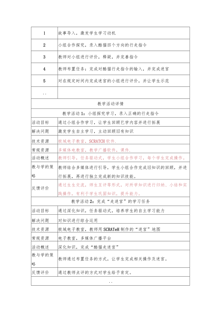 综合运用----酷猫走迷宫(键盘控制及侦测) 教学设计.docx_第2页