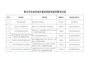 黄石市住房和城乡建设局取消证明事项目录.docx