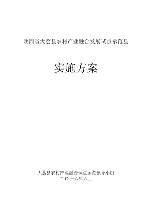 陕西省大荔县农村产业融合发展试点示范县实施方案.docx