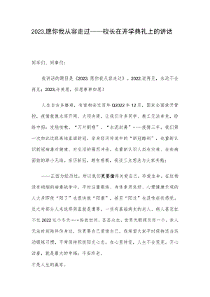 2023愿你我从容走过——校长在开学典礼上的讲话.docx