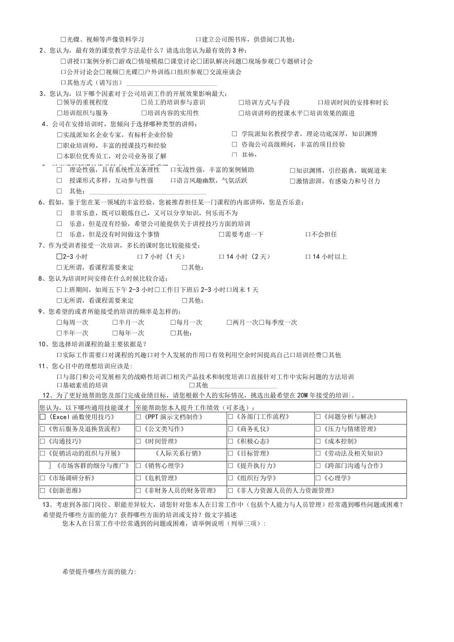 培训需求调查问卷 .docx_第3页