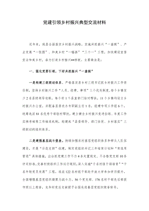 党建引领乡村振兴典型交流材料.docx