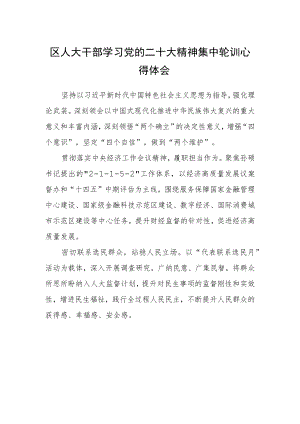 区人大干部学习党的二十大精神集中轮训心得体会.docx