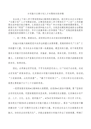 乡村振兴头雁计划人才专题培训班讲稿.docx