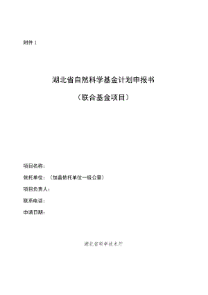 湖北省自然科学基金联合基金项目申报书、审查意见表.docx